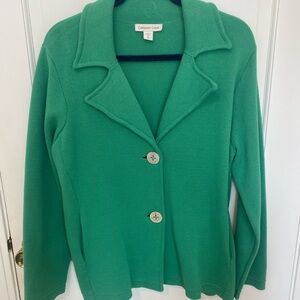 Coldwater Creek Vibrant Green Cotton Jacket Nautical 16/XL